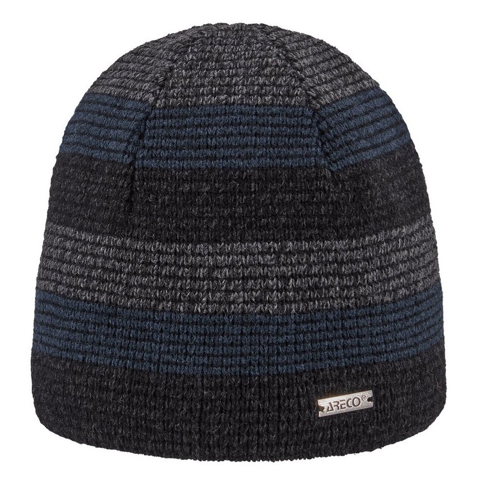 Areco Strickmütze Strickmütze gestreift mit Fleece pflegeleicht und warm von Areco