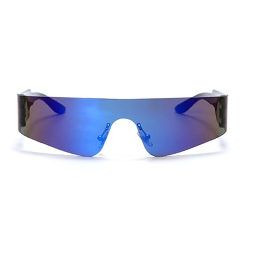 Arecobticy Coole, futuristische Sonnenbrille für Damen und Herren, modische Punk-Stil, Brille mit UV400-Schutz, Outdoor-Sport, blau Arecobticy Coole, futuristische Sonnenbrille für Damen und Herren, modische Punk-Stil, Brille mit UV400-Schutz, Outdoor-Sport, blau von Arecobticy