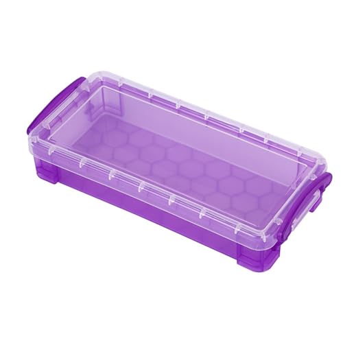 Arecobticy Federmäppchen mit hoher Kapazität und staubdichtem Deckel, transparente Stift-Aufbewahrungsbox, farbige Bleistift-Organizer, tragbare Organizer von Arecobticy