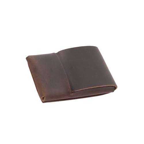 Arecobticy Ledergeldbörse, Kartenhalter, Münzgeldbörse, handgefertigt, Organizer für Damen und Herren, Lederhalter, Münzetui, Organizer für den täglichen Gebrauch, Kaffeebraun von Arecobticy