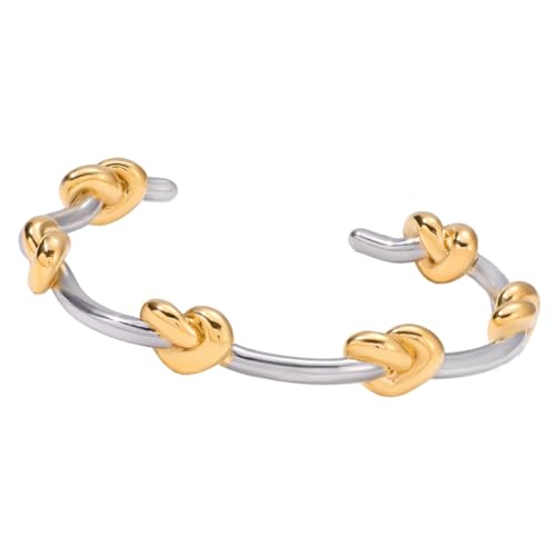 Arecobticy Minimalistischer Edelstahlknoten, verstellbar, leicht, bequem, Schmuck für lässige, formelle Anlässe, symbolischer Knoten, Handgelenkschmuck, Einheitsgröße, Wie beschrieben von Arecobticy