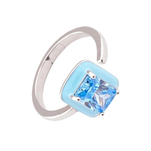 Arecobticy Moderne quadratische Ringe mit Stern/Herz/ovalen Ringen, funkelnder Zirkonia, Kupfer, Schmuck, verstellbar, bequeme Passform, Accessoire, zeitgenössisch, verstellbar, Unisex-Kunst von Arecobticy