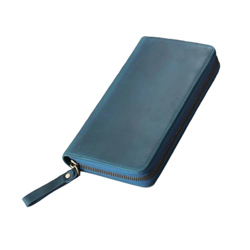 Arecobticy Notebook-Ledereinband mit elastischem Stiftschlitz für 18 x 8 cm große Notizblöcke, handgefertigte Hülle, Business-Organizer für Profis, Pan Blue von Arecobticy