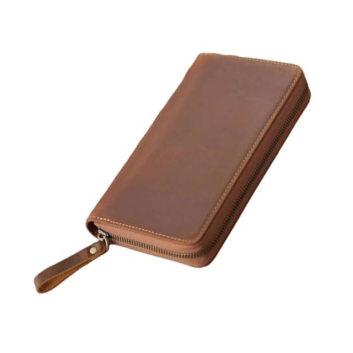 Arecobticy Notebook-Ledereinband mit elastischem Stiftschlitz für 18 x 8 cm große Notizblöcke, handgefertigte Hülle, Business-Organizer für Profis, braun von Arecobticy