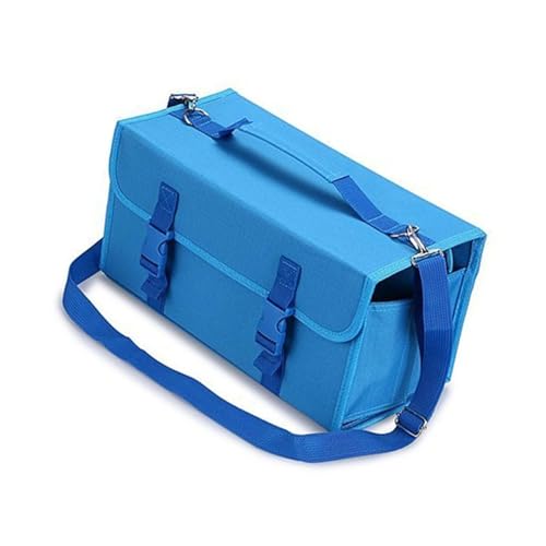 Arecobticy Stifteetui für 120 Organizer, multifunktionale Reißverschlüsse, Aufbewahrungstasche mit Schultergurt, Farb-Organizer, blau von Arecobticy
