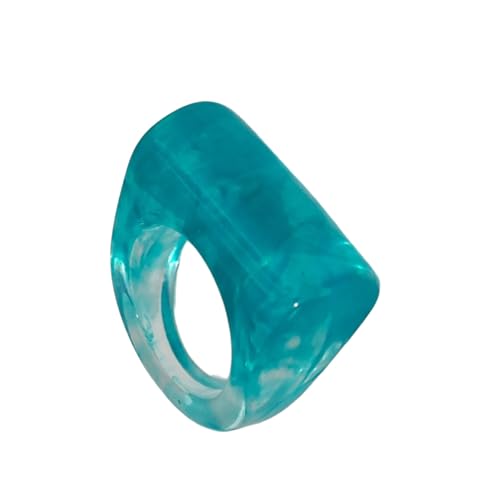 Arecobticy Tragbare, moderne Polygon-Ringe, stabiles Harz, Schmuck, Geschenk, Accessoire für den täglichen Gebrauch, Harz-Schmuck-Accessoire, Einheitsgröße, Wie beschrieben, Wie beschrieben von Arecobticy