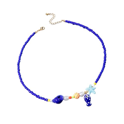 Arecobticy Verstellbare Seestern-Halskette, Perlen, Perlen-Designs, 4 Stile für Damen, Freizeit- und Abend-Outfits, handgefertigte Perlen-Halskette, Einheitsgröße, Wie beschrieben, Wie beschrieben von Arecobticy