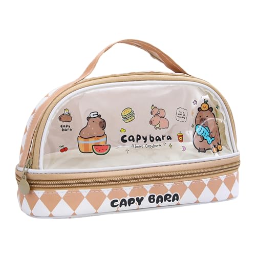 Cartoon-Capibala-Federmäppchen, großes Fassungsvermögen, ästhetischer Stiftehalter, Make-up, transparente Tasche, Cartoon-Capibala-Tasche für Schüler, Wassermelone Kapibala von Arecobticy