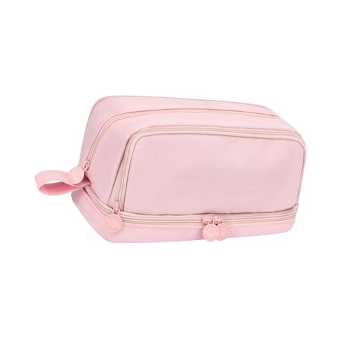 Doppelschichtiges Federmäppchen, einfarbig, großes Fassungsvermögen, Organizer, doppellagig, ästhetische Tasche, einfarbig, a von Arecobticy