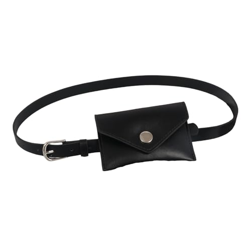 Dünne Gürteltasche, verstellbarer Hüftgurt, wasserabweisend, Stoff-Aufbewahrungstasche, Schärpe für Damen, Pendeln, Reisen, PU-Lederschärpe, Schwarz , Einheitsgröße, Mass Beauty von Arecobticy