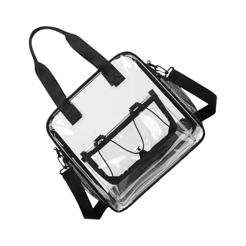 Durchsichtiger PVC-Reise-Organizer, geräumige Aufbewahrungslösung, Schultertasche für Fitnessstudio, Poolausflug, einfacher Zugang und Tragbarkeit, transparente Reise-Aufbewahrungstasche, Schwarz von Arecobticy