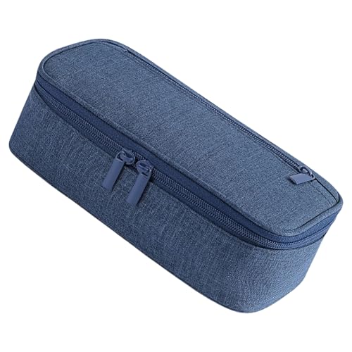 Einfarbiges Federmäppchen, einfaches Etui, großes Fassungsvermögen, für Stifte, Schule, Bürobedarf, einfarbig, großes Fassungsvermögen, navy von Arecobticy