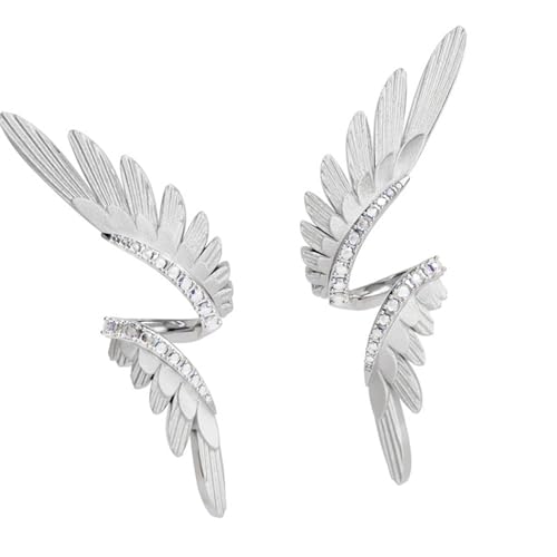 Einzigartige asymmetrische Flügel-Charm-Ohrringe, modischer Damen-Ohrschmuck, Kupferstruktur, geeignet für Partys und den täglichen Gebrauch, Flügel-Ohrstecker von Arecobticy