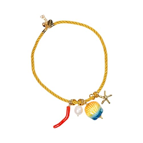 Elegante Halskette mit Anhänger aus stabilem Harz, Seestern-Anhänger, tragbarer Schmuck für Geschenke, minimalistische Muschel-Charm-Halskette, Einheitsgröße, Wie beschrieben, Wie beschrieben von Arecobticy