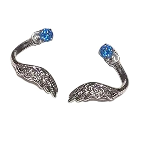 Elegante gedrehte Flügelförmige Piercing-Ohrringe, glitzernde Steine, Ohrknochen, Nägel, stilvoller Schmuck für Frauen, empfindliche Ohren, leichte Legierung, Ohrmanschetten, Einheitsgröße, Wie von Arecobticy