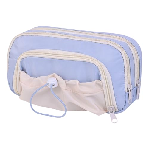 Federmäppchen mit großem Fassungsvermögen, mehrschichtiges Stifteetui, Schulbedarf zum Organisieren von Markern und Zubehör, große Kapazität, mehrschichtige Box, ästhetische Tasche, violett, Mass von Arecobticy