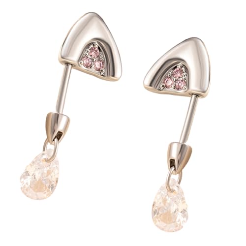 Glitzernder Zirkon-Katzen-Ohrknochen-Schmuck, Edelstahl-Piercing, Ohrknorpel-Ohrstecker, Körperschmuck, Zubehör für Frauen, modische tropfenförmige Knorpelohrringe, Einheitsgröße, Wie beschrieben, Wie von Arecobticy