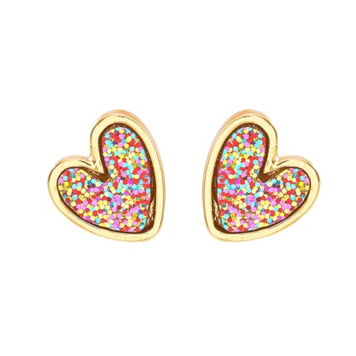 Herzförmige Ohrstecker aus Legierung für Damen, leichte und anspruchsvolle Ohrstecker für Büro oder Freizeit-Outfits, Büroschmuck, Einheitsgröße, Wie beschrieben, Wie beschrieben von Arecobticy