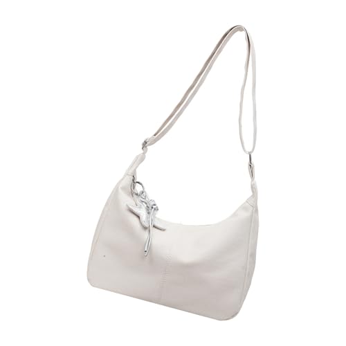 Leichte Canvas-Umhängetasche für Profis, große Kapazität, praktischer Schultergurt für den täglichen Pendler, modische Messenger-Tasche aus Segeltuch, beige, One Size von Arecobticy