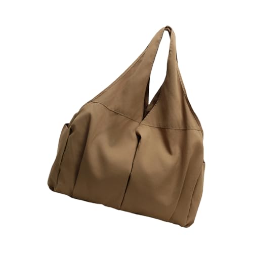 Leichte Nylontasche für Damen, große Kapazität, Umhängetasche, Reisehandtasche mit Reißverschluss und mehreren Taschen, stilvolle Schultertasche, khaki, One Size von Arecobticy