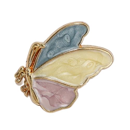 Miniatur-Brosche mit Schmetterlings- oder Blumen-Design, mit funkelnden Perlen und Strasssteinen, für Outfits, bunte Schmetterlings-Perlen, Einheitsgröße, Wie beschrieben von Arecobticy