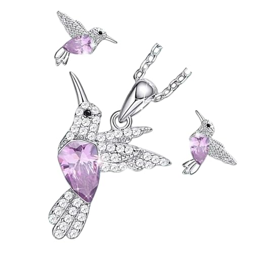 Modernes Schmuck-Set in Vogelform, Halskette und Ohrringe, Kristall-Akzent-Legierung, ideal für den täglichen Gebrauch, leichte Legierung, Vogelzubehör, Einheitsgröße, Wie beschrieben, Wie beschrieben von Arecobticy