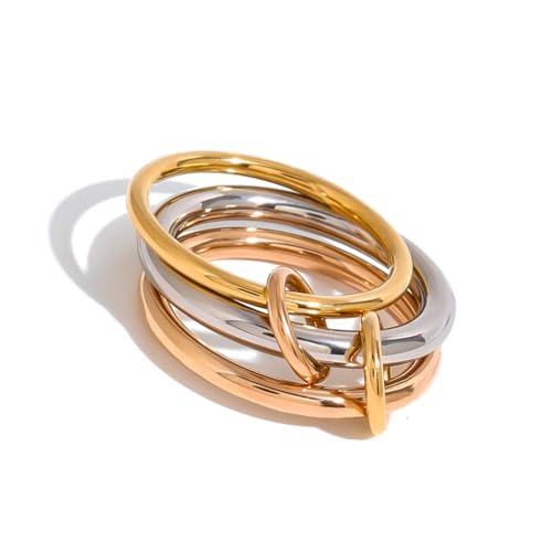 Modische, stapelbare Ringe aus praktischen, stabilen Legierungsmaterialien, die einen anspruchsvollen und stilvollen Reiz bieten, Unisex-Modeschmuck, Einheitsgröße, Wie beschrieben, Wie beschrieben von Arecobticy
