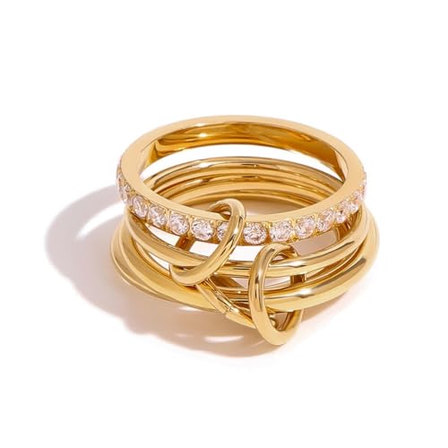 Modische, stapelbare Ringe aus praktischen, stabilen Legierungsmaterialien, die einen anspruchsvollen und stilvollen Reiz bieten, Unisex-Modeschmuck, Einheitsgröße, Wie beschrieben, Wie beschrieben von Arecobticy