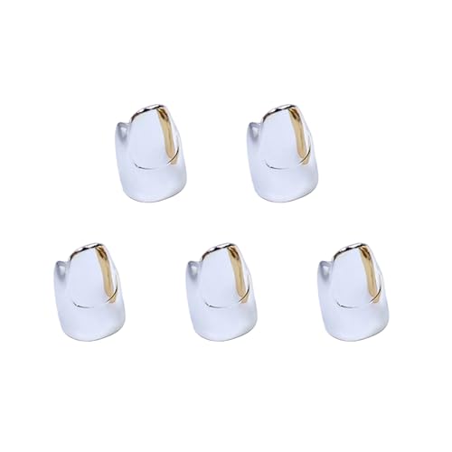 Modische Finger-Ringe für Nägel, bequeme Passform, Legierung, Fingerzubehör, offene Nägel, Legierung, Textur, Geschenk für modische Outfits, verstellbar, offener Finger, 5 Stück, F, Wie beschrieben von Arecobticy