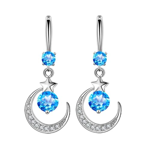 Ohrhänger Mond und Stern Charm Mädchen Accessoires Mode Frauen Ohrschmuck geeignet für Party Alltag Stilvolle gesellschaftliche Veranstaltung, Einheitsgröße, Wie beschrieben, Wie beschrieben von Arecobticy