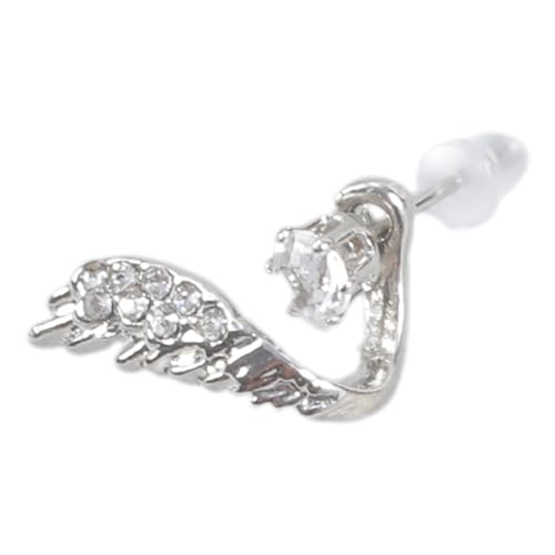 Stilvolle Strasssteine verzierte Flügel-Ohrknochennägel für Frauen, elegante Kristallknorpel-Ohrstecker, Ohrring, trendiger Schmuck, Legierung, Ohrknochen, Einheitsgröße, Wie beschrieben, Wie von Arecobticy
