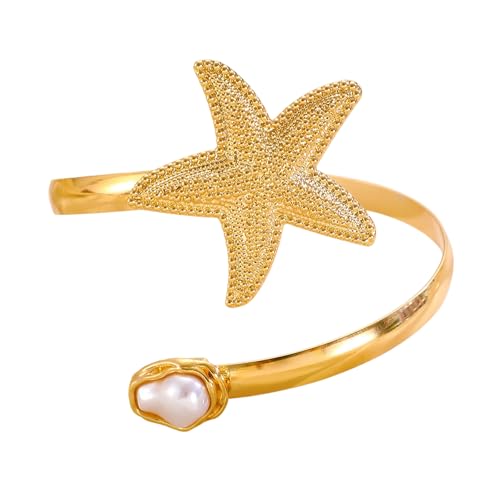Verstellbarer Perlen-Armreif für Damen, eleganter Oberarm-Armband, Schmuck, leichtes Design, bequemer Armreif von Arecobticy