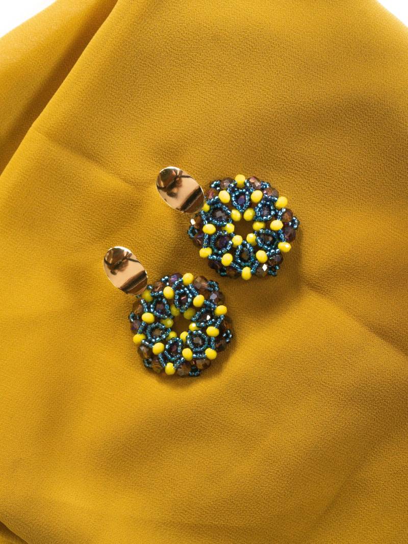 Cosechas | Bunte Perlen Ohrringe, 18 Karat Vergoldet, Glasperlen, Ohrhänger, Gewebte Boho Geschenkidee, Hippie Ohrringe von ArelitaJewelry