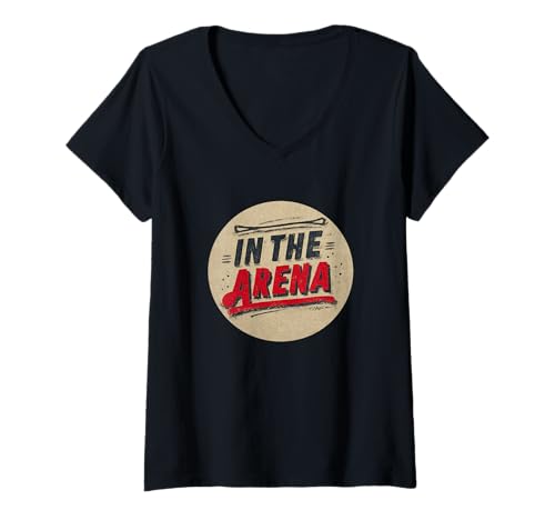 Damen Logo „Spaß in der Arena“ T-Shirt mit V-Ausschnitt von Arena Outfit