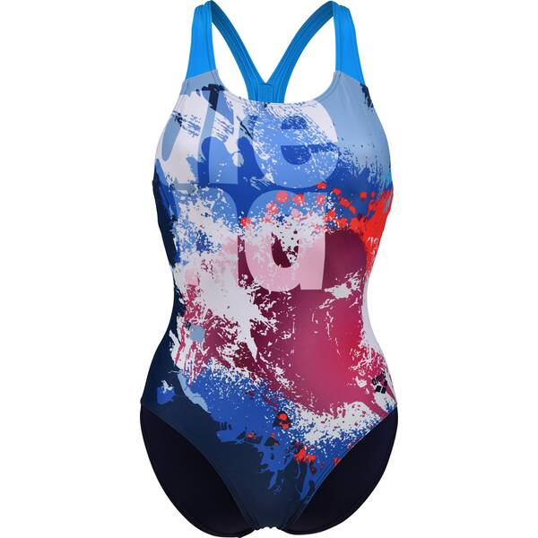 ARENA Damen Schwimmanzug WOMEN'S WAVES BREAKING SWIMSUIT V BACK von Arena