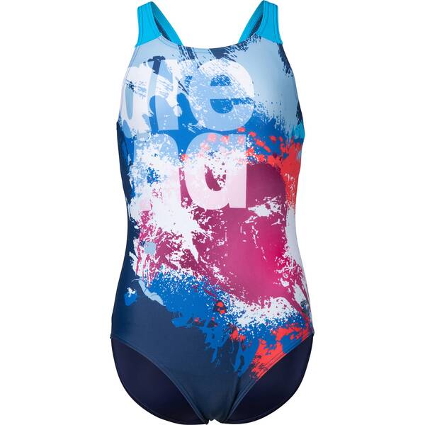 ARENA Kinder Schwimmanzug GIRL'S WAVES BREAKING SWIMSUIT V BACK von Arena