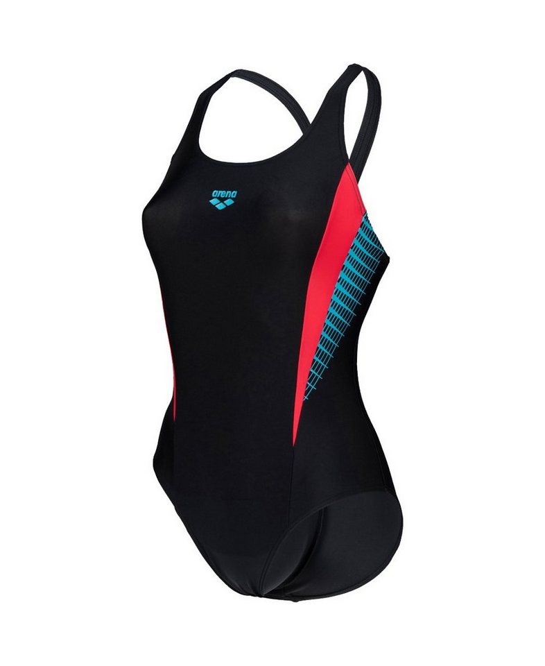 Arena Badeanzug NOS W THREEFOLD V BACK ONE PIECE R BLACK-BLACK-ANGURIA von Arena