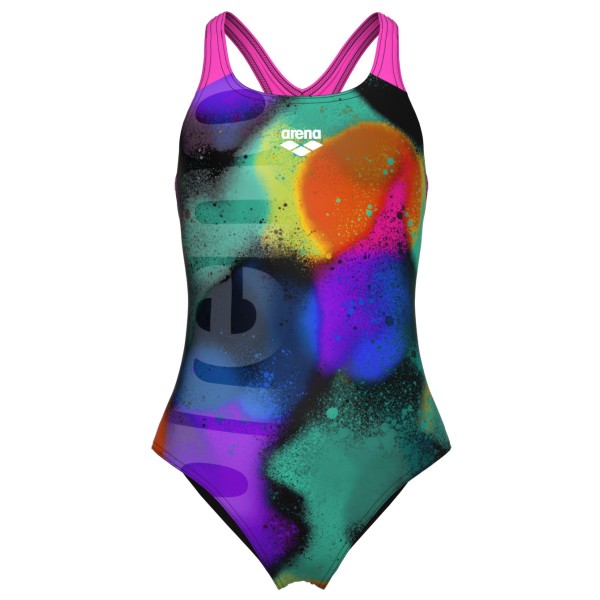 Arena - Girl's Spray Paint Swimsuit Swim Pro Back - Badeanzug Gr 116 bunt von Arena