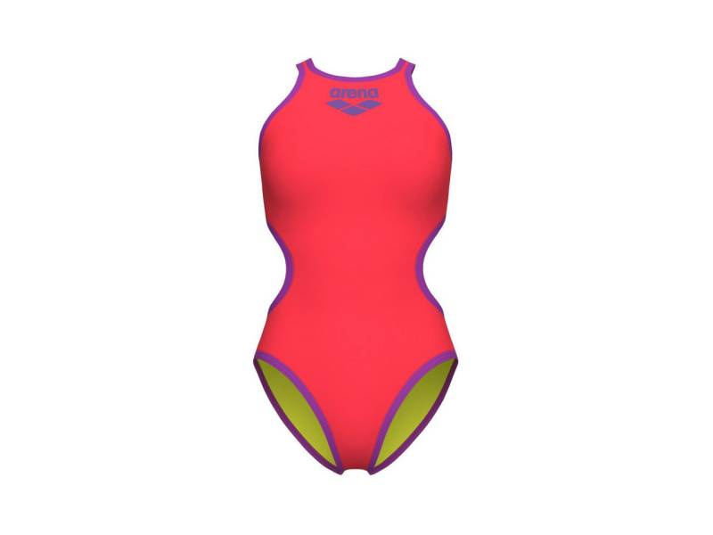 Arena Schwimmanzug One Biglogo R - Damen Badeanzug - Bright Coral/Purple von Arena