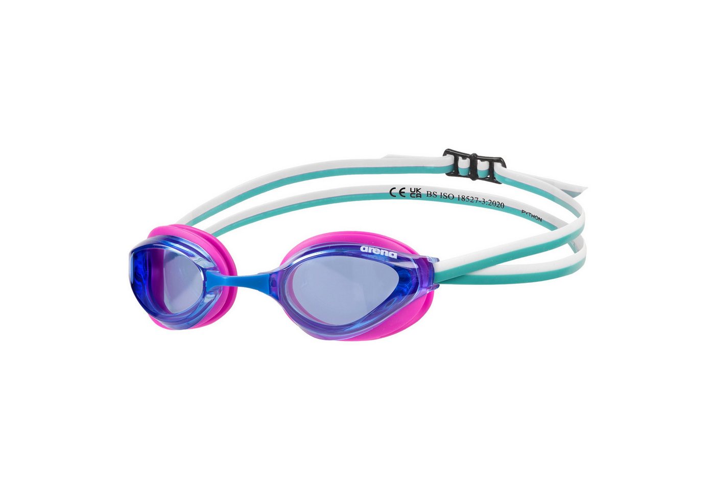 Arena Schwimmbrille arena Python blue-fuchsia-water, (1-St), Anti-Fog Beschichtung und UV-Schutz, Hydrodynamisch optimiert von Arena