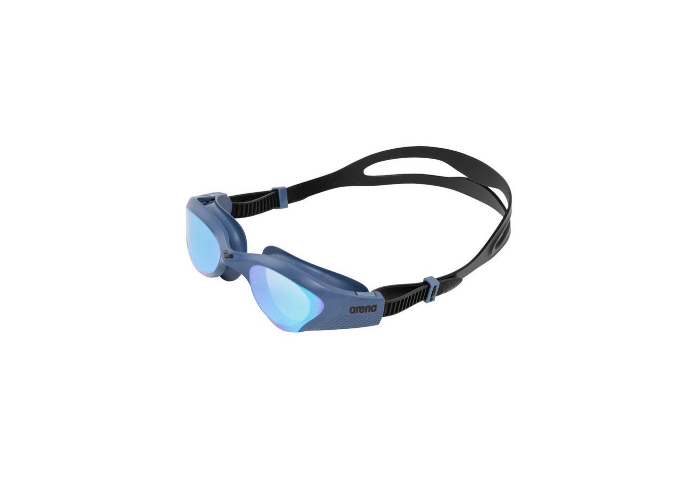 Arena Schwimmbrille arena The One Mirror blue-grey blue-black, (1-St), Anti-Beschlag Gläser Zusätzlich UV-Schutz durch Verspiegelung von Arena