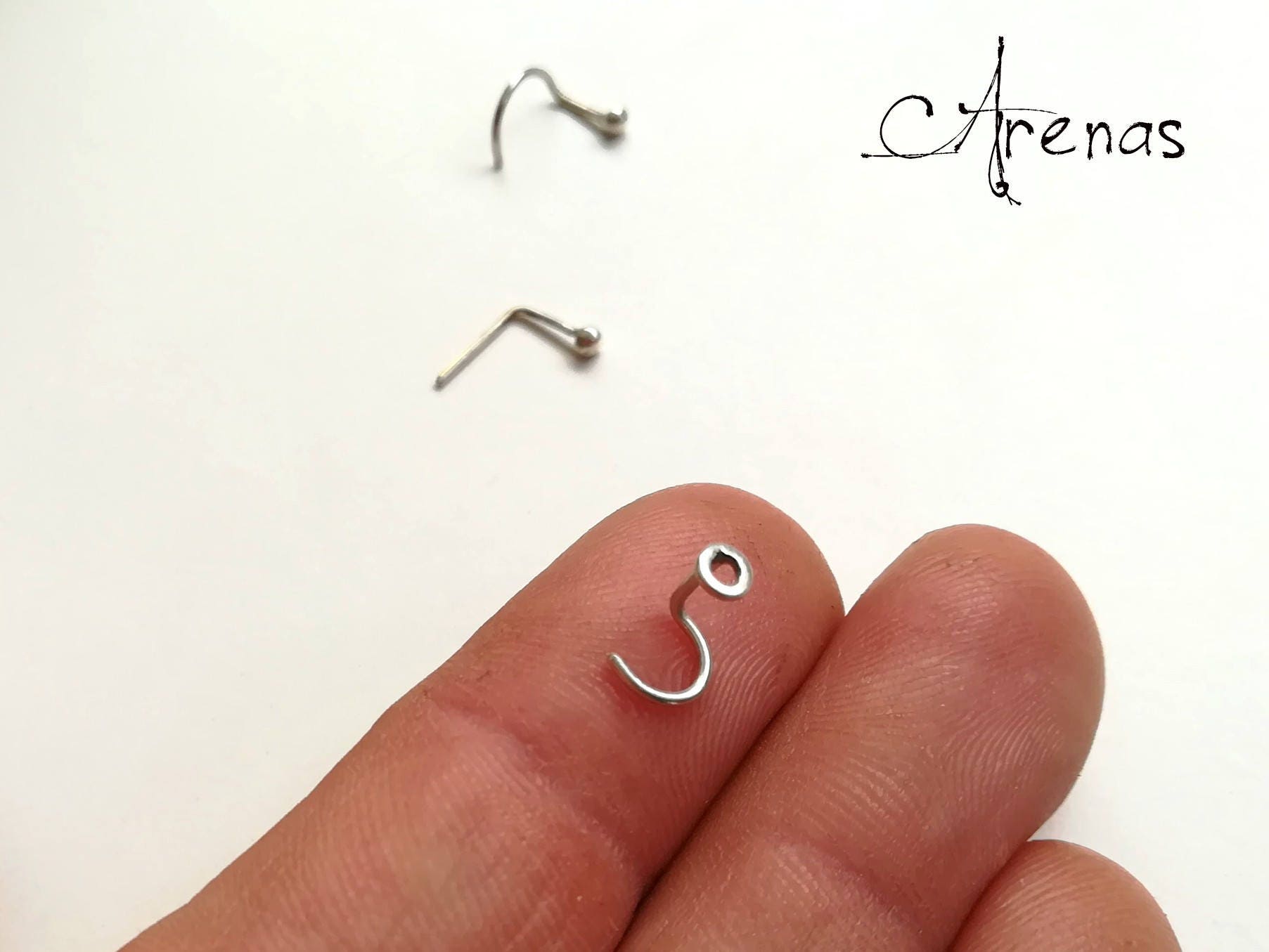 Silberne Nasenohrringe - Miniaturnase Miniaturkreis Nasenpiercing Hoop Boho Ethno Piercing Silberpiercing von ArenasArtesanias