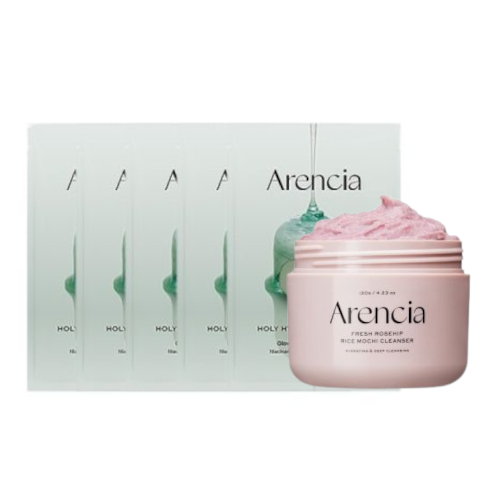 Arencia - Fresh Royal Rosehip Rice Mochi Cleanser - 120g & Holy Hyssop Sheet Mask - 5pcs Set von Arencia