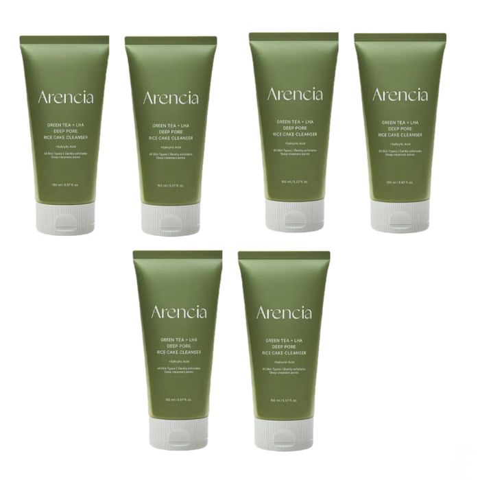 Arencia - Green Tea + LHA Deep Pore Rice Cake Cleanser - 150ml (6ea) Set von Arencia