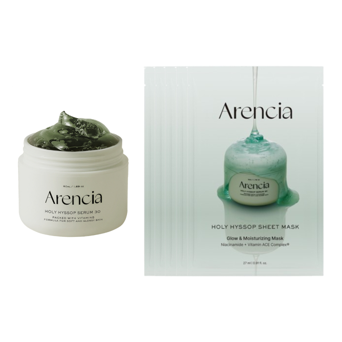 Arencia - Holy Hyssop Serum 30 - 50ml & Sheet Mask - 5pcs Set von Arencia