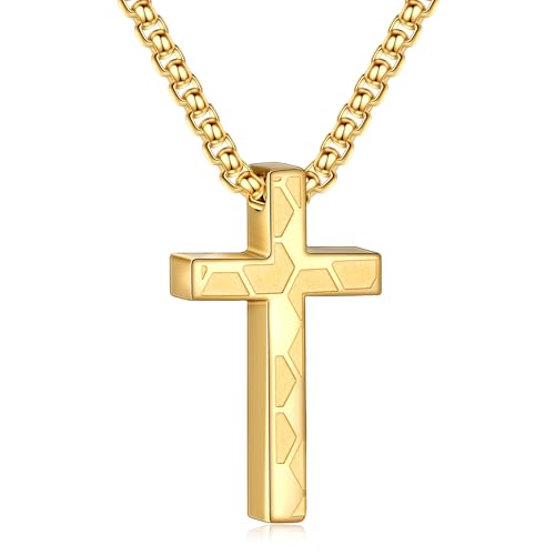 Aretas Fussball Fußball Geschenke für Jungs Kinder Herren Gold Football Kreuz Anhänger Kette mit 18 Zoll Edelstahl Kreuz Halskette Schmuckgeschenke fußball zubehör Aretas Fussball Fußball Geschenke für Jungs Kinder Herren Gold Football Kreuz Anhänger Kette mit 18 Zoll Edelstahl Kreuz Halskette Schmuckgeschenke fußball zubehör von Aretas