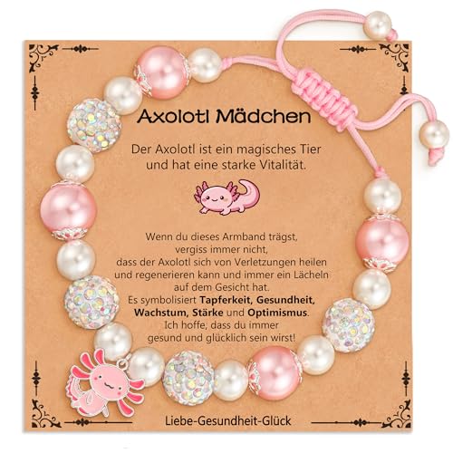Axolotl Armbänder für Mädchen Damen Axolotl Geburtstag Deko Christmas Valentines Schmuck Geschenke für Enkelin, Tochter, Nicht Teenager Jugendliche und Kinder im Alter von 10 11 12 13 14 15 Jahre. von Aretas