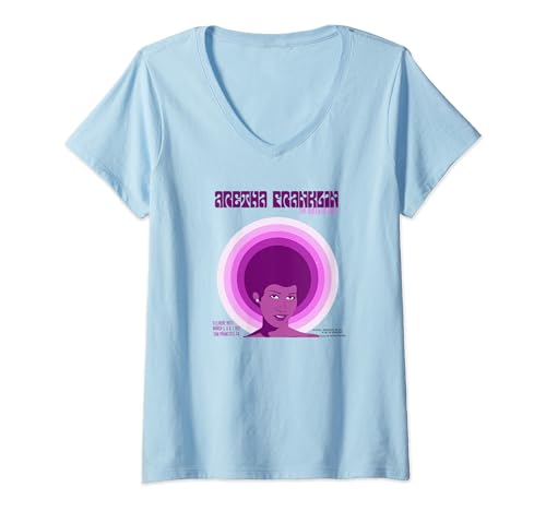 Damen Aretha Franklin Fillmore West Rosa T-Shirt mit V-Ausschnitt von Aretha Franklin