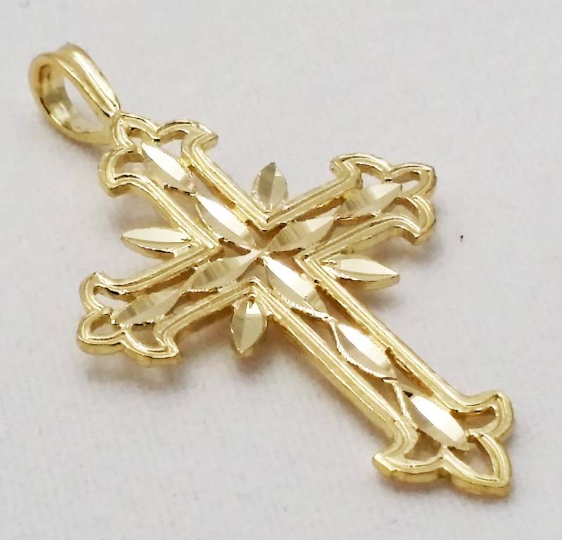 14K Arev Kreuz Anhänger, Gold Charm von ArevGold