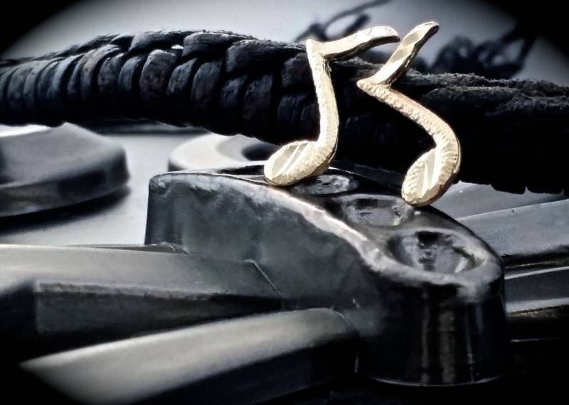 14K Gold Quaver Note Ohrringe Diamantschliff Musikschmuck von ArevGold